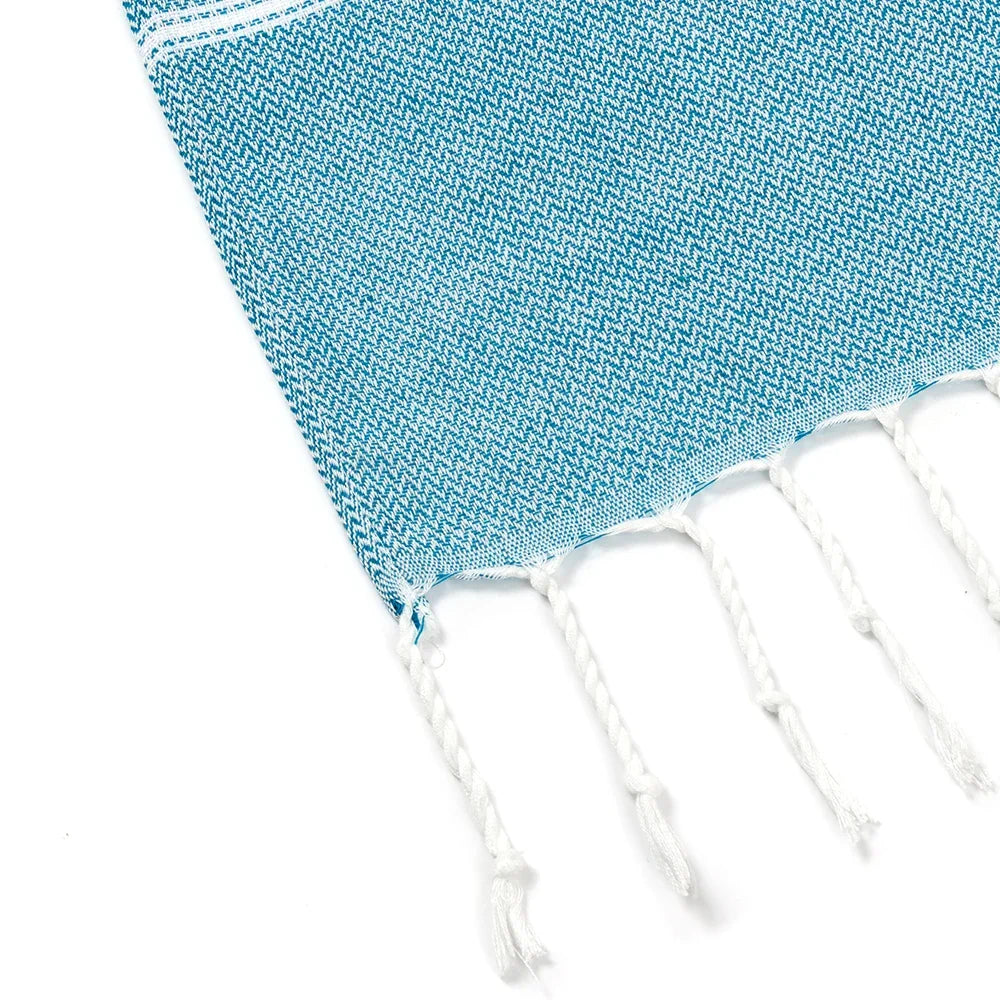 Cotton Turkish Beach Towel – Soft Absorbent Tassel Towel for Travel and Spa