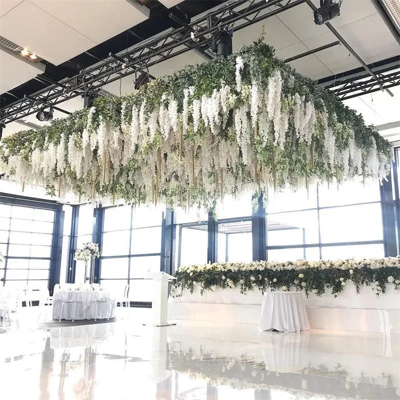 Silk Wisteria Hanging Vines – 110cm Artificial Flower Garland for Wedding Decor