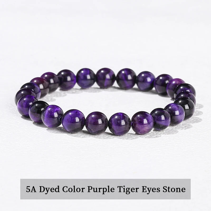 Natural Stone Bead Bracelet – Healing Crystal Gemstone Jewelry for Men and Women