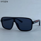 Oversized Polarized Rectangle Sunglasses – Vintage Steampunk for Men