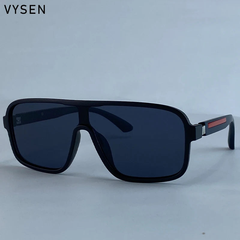 Oversized Polarized Rectangle Sunglasses – Vintage Steampunk for Men