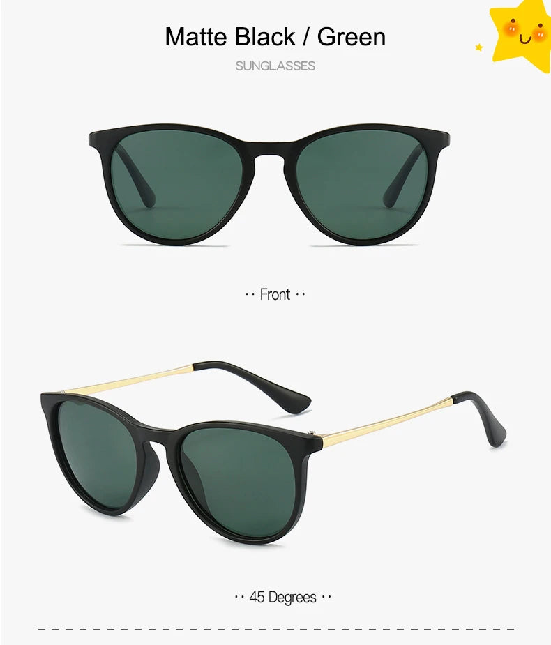 Vintage Round Kids Sunglasses – Polarized Metal UV400 Eyewear for Outdoor Play