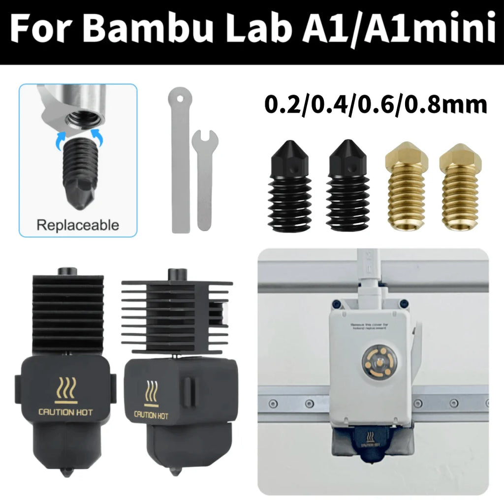 Hardened Steel Nozzle Hotend Kit – Precision Printing for A1 and A1 Mini