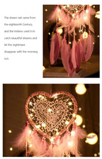 LED Heart Dreamcatcher – Hanging Nordic Ornament for Wedding Decor