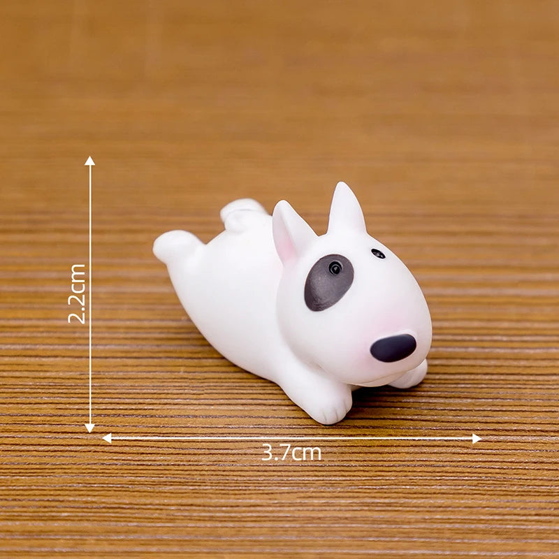 Mini Bull Terrier Dog Figurine – Micro Landscape for Home Desktop Decor