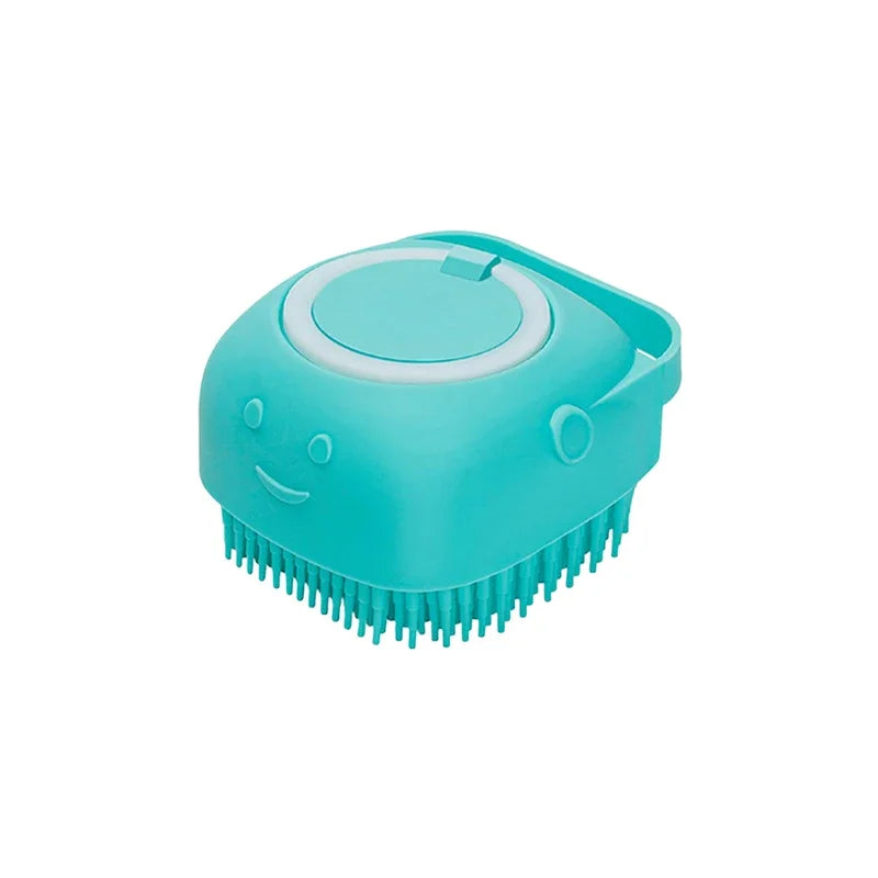 Silicone Pet Bath Brush – Shampoo Dispenser for Dog and Cat Grooming