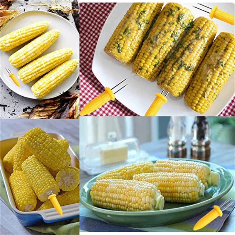 Stainless Steel Corn Holders – Skewers for Outdoor Barbecue and Camping