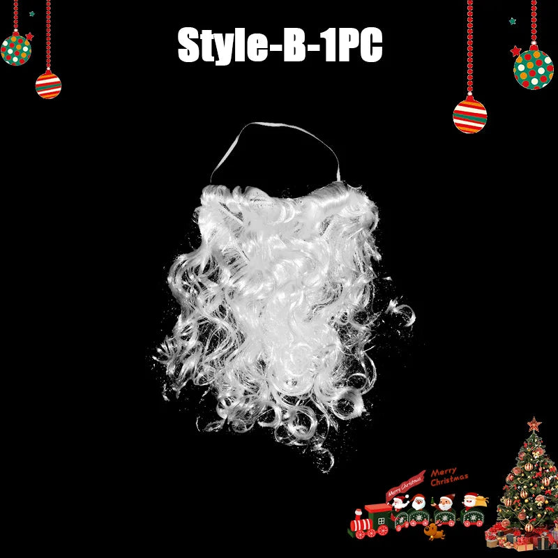 White Santa Claus Beard – Simulated Costume Prop for Christmas Cosplay