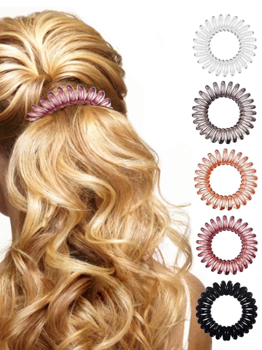 Spiral Hair Coils – Waterproof No Crease Ties for Daily Hair Styling
