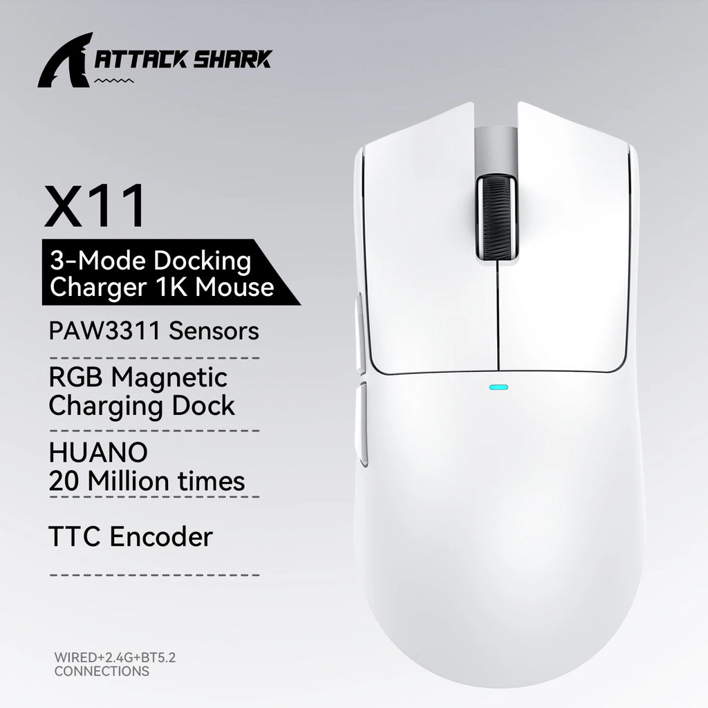 Wireless Gaming Mouse – PAW3311 RGB Optical Sensor for PC Esports