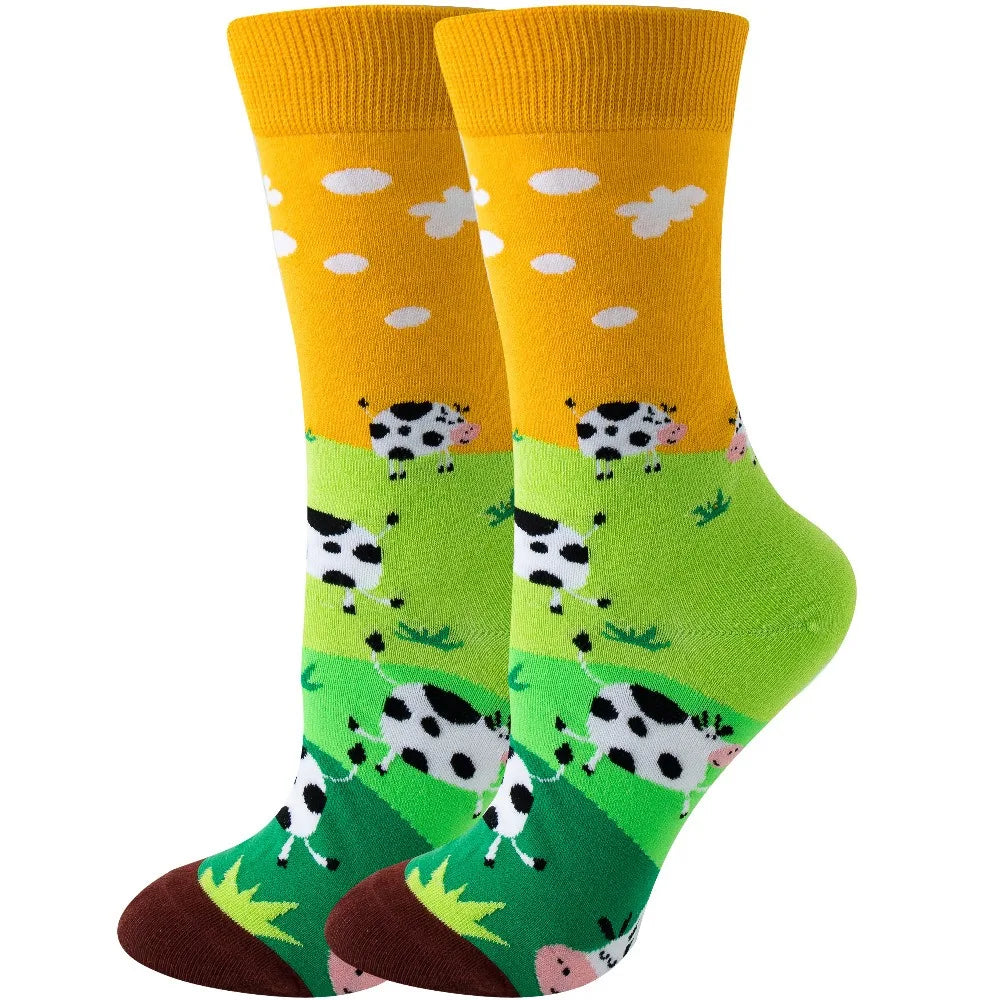 Colorful Cartoon Animal Crew Socks – Fun Harajuku Apparel for Men and Women