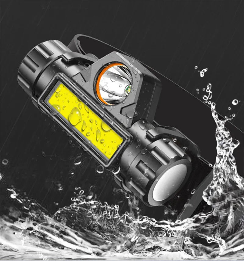 USB Rechargeable LED Headlamp – Waterproof 2500lm Light for Outdoor Camping