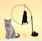 Feather Cat Teaser Wand – Suction Cup Interactive Toy for Indoor Exercise