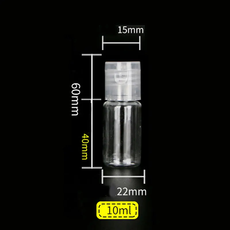 Clear PET Flip Lid Bottles – Travel Size Cosmetic Containers for Liquid Samples
