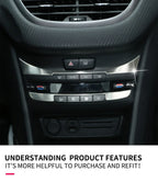 AC Control Panel Sequins – Interior Trim Stickers for Peugeot 208 2008