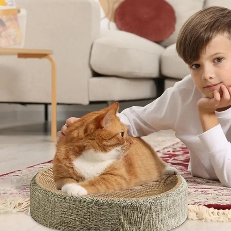 Oval Sisal Cat Scratching Bed – Wear-Resistant Pet Sleeping Mat for Cats