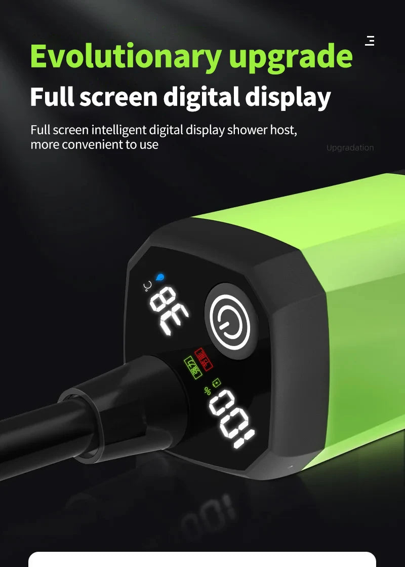 Portable Camping Shower Pump – Rechargeable with Digital Display for Outdoor