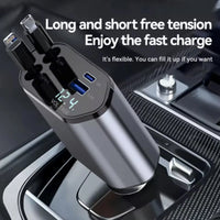 Retractable Car Charger – 120W Fast Charging Adapter for Mobile Devices