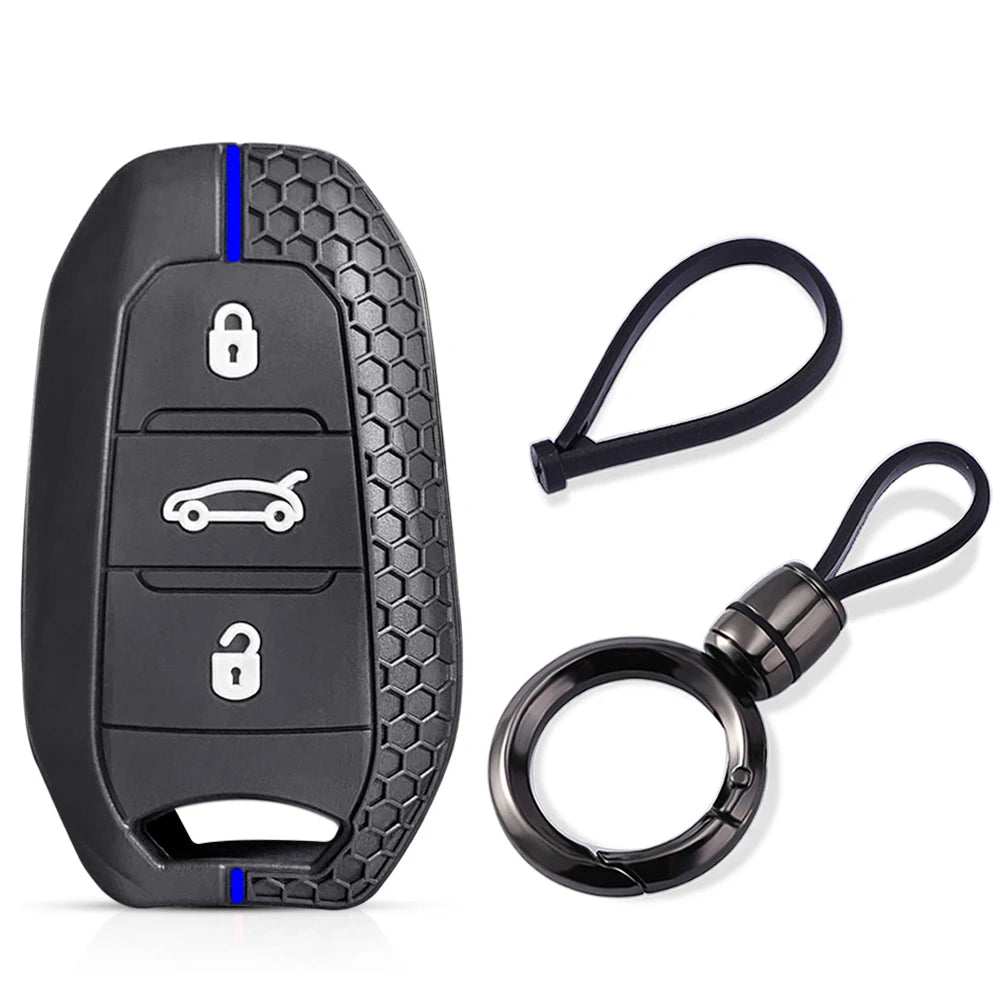 Silicone Car Key Fob Cover – Protective Remote Case for Peugeot and Citroen