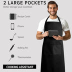 Adjustable Solid Color Apron Set – Kitchen Chef Bib for Men and Women