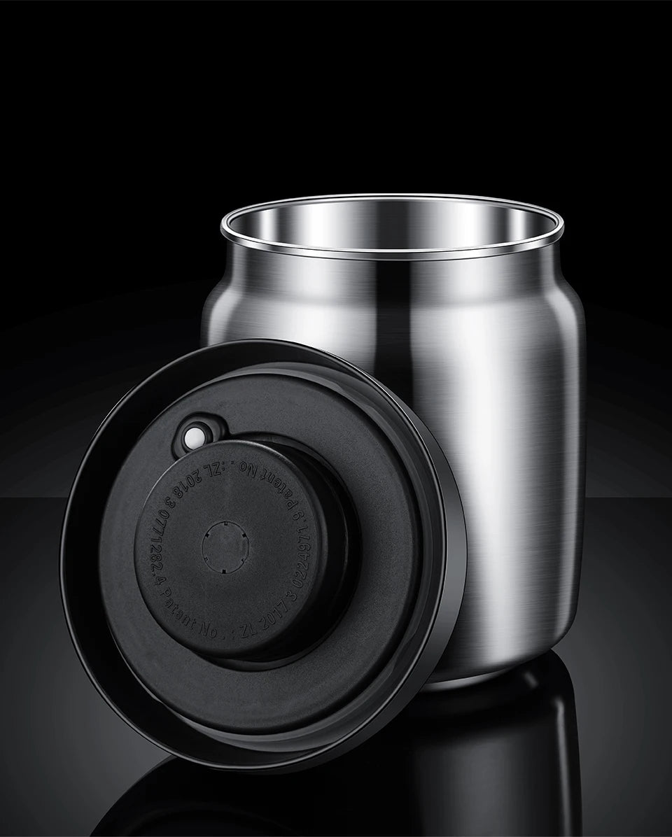 Stainless Steel Coffee Canister – Airtight Vacuum Seal for Fresh Food Storage