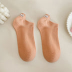 Embroidered Cotton Animal Socks – Breathable Casual Footwear for Women