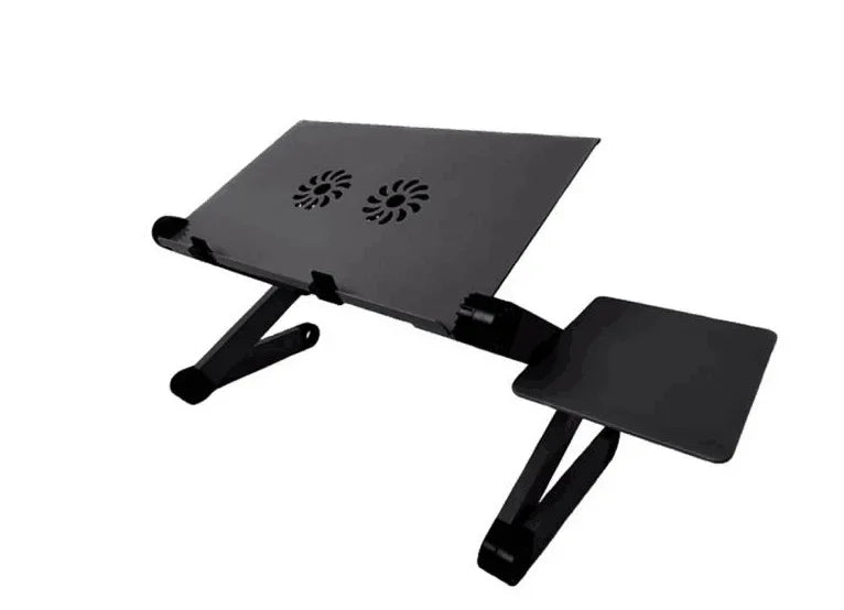 Aluminum Laptop Cooling Stand – Foldable Notebook Tray for Bed Office Desk