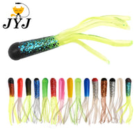 Soft Silicone Tube Worm Lure – 5cm Micro Bait for Bass Perch and Trout Fishing