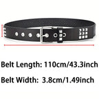 Punk Pyramid Rivet Belt – Metal Studded Hardware for Unisex Y2K Fashion