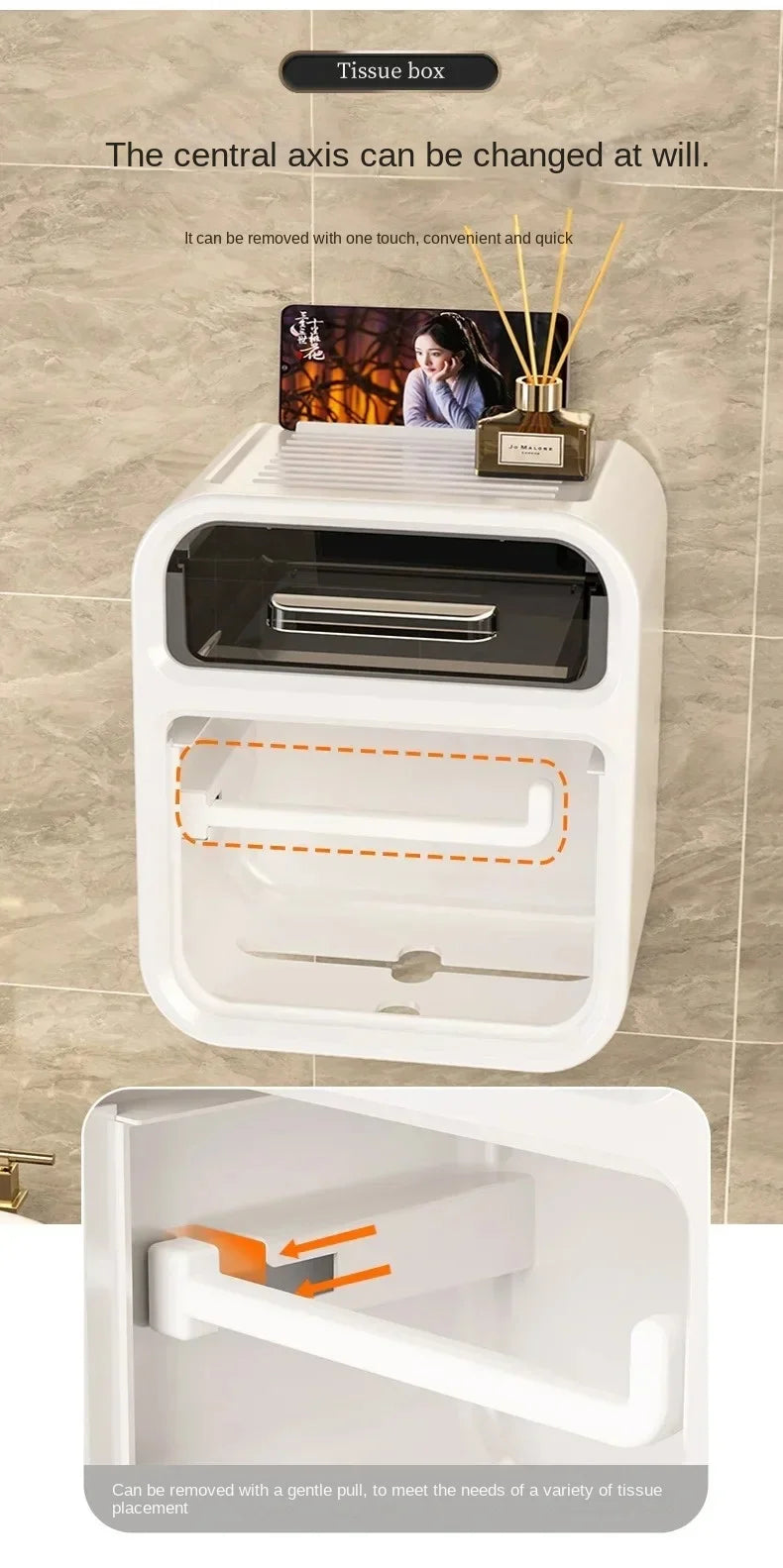 Wall Mounted Toilet Paper Holder – Double Layer Storage for Bathroom Organization
