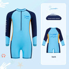 Boys Long Sleeve Swimsuit – UV Protection One-Piece for Summer Swimming