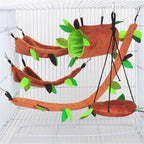 Plush Hamster Hanging Tunnel – Warm Cage Swing Set for Small Animals
