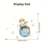 Cute Prince Fox Wall Decals – Cartoon Balloon Star Decor for Nursery Bedroom