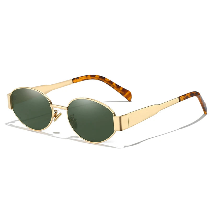 Alloy Oval Sunglasses – UV400 Protective Eyewear for Men and Women