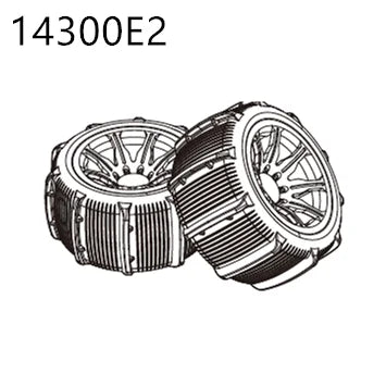 RC Car Spare Parts – Differential Shock and Tire Set for 1/14 Scale Models