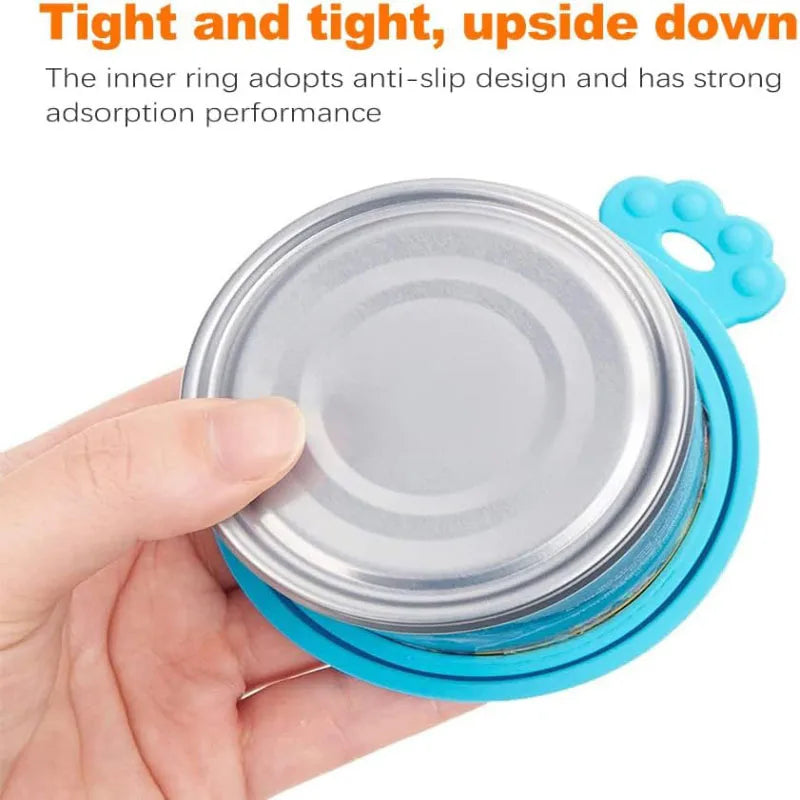 Silicone Pet Food Can Lids and Spoon – Airtight Seal for Dog and Cat Storage