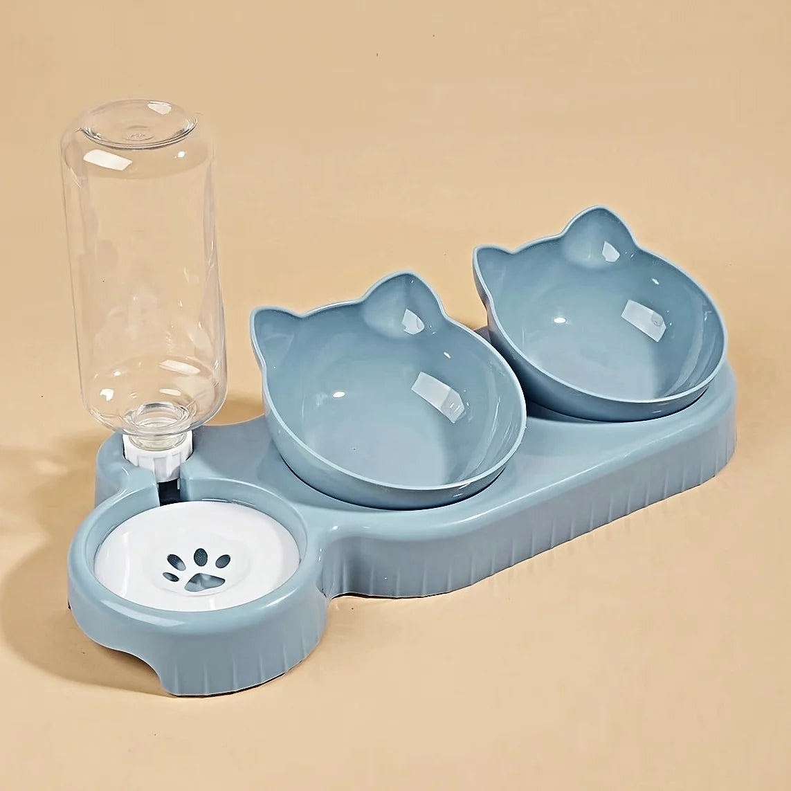Tilted Cat Bowl Set – Gravity Water Feeder for Neck Protection