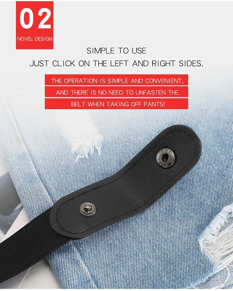 Stretch Elastic No Buckle Belt – Invisible Waistband for Men and Women