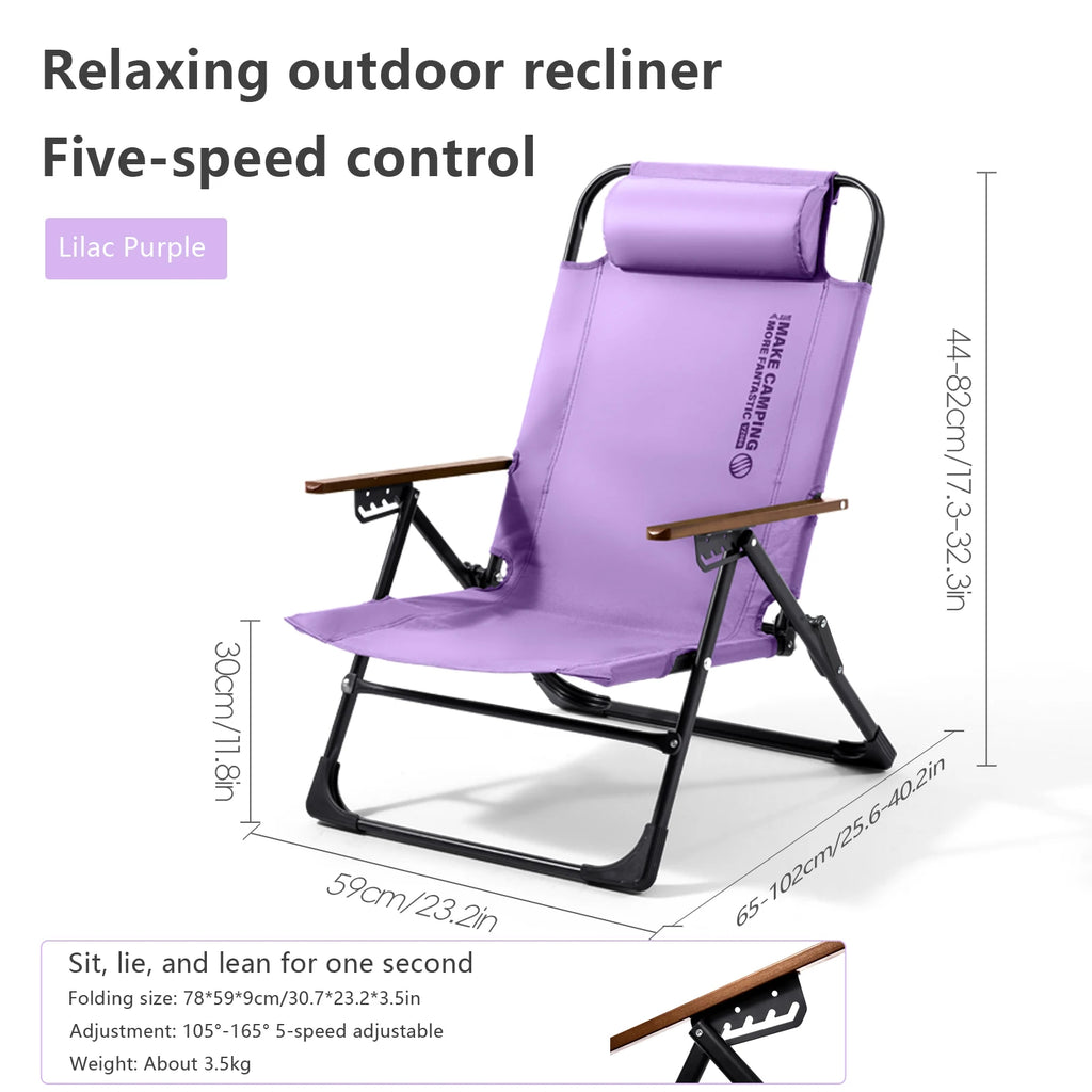 Folding Camping Chair – Adjustable Portable Seat for Outdoor Hiking Travel