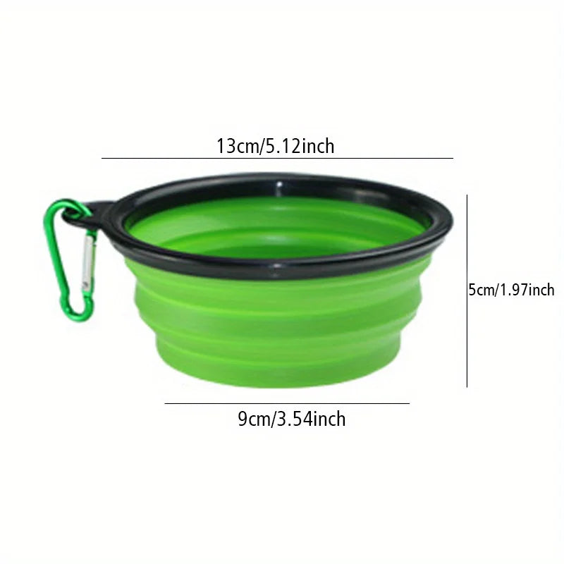 Portable Silicone Folding Dog Bowl – Travel Food and Water for Outdoor