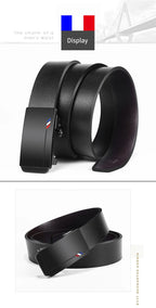 Genuine Leather Automatic Belt – Luxury Metal Buckle Strap for Men
