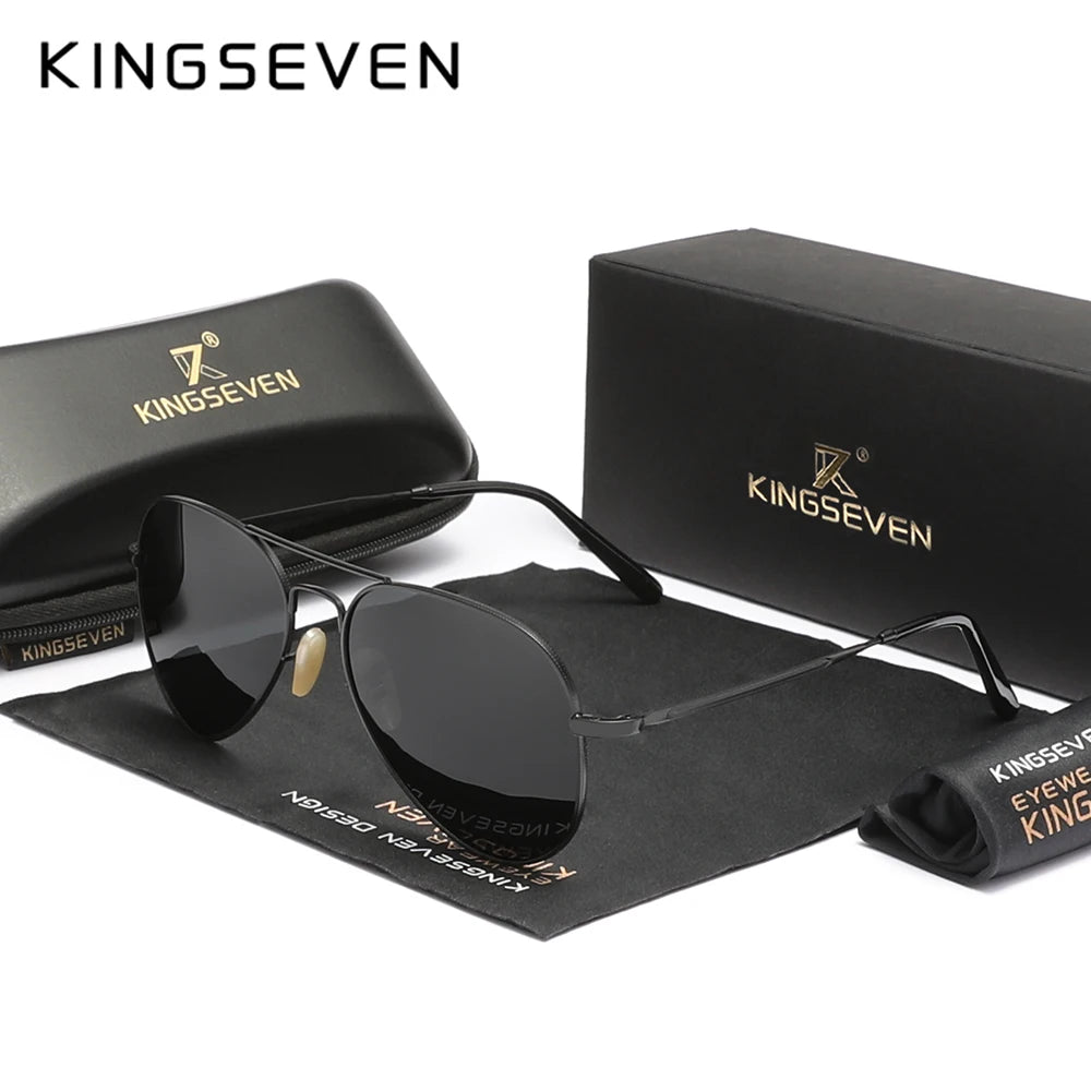 KINGSEVEN Alloy Pilot Sunglasses – Polarized UV400 Eyewear for Women Retro Style