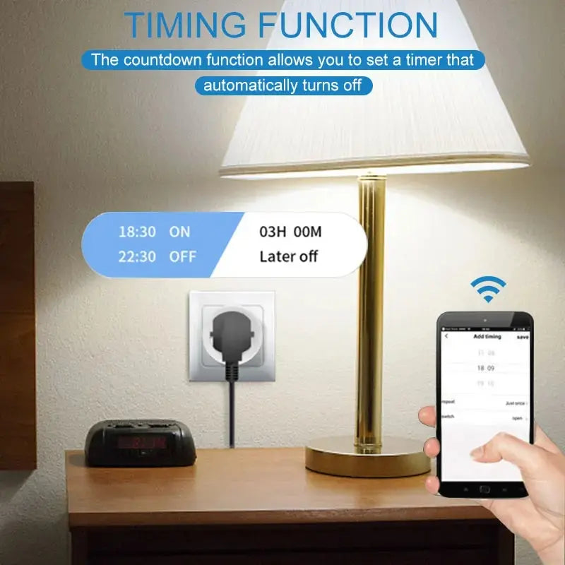 WiFi Smart Plug – 16A Power Monitor Outlet for Smart Home Automation