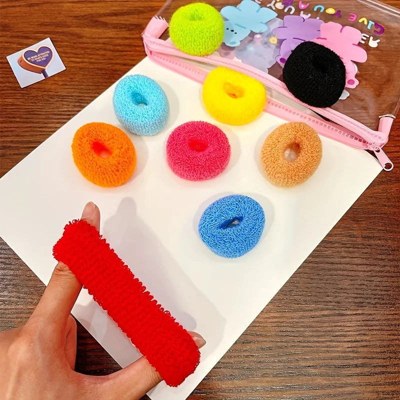 Large Thick Terry Cloth Hair Ties – Seamless Elastic Ponytail Holders
