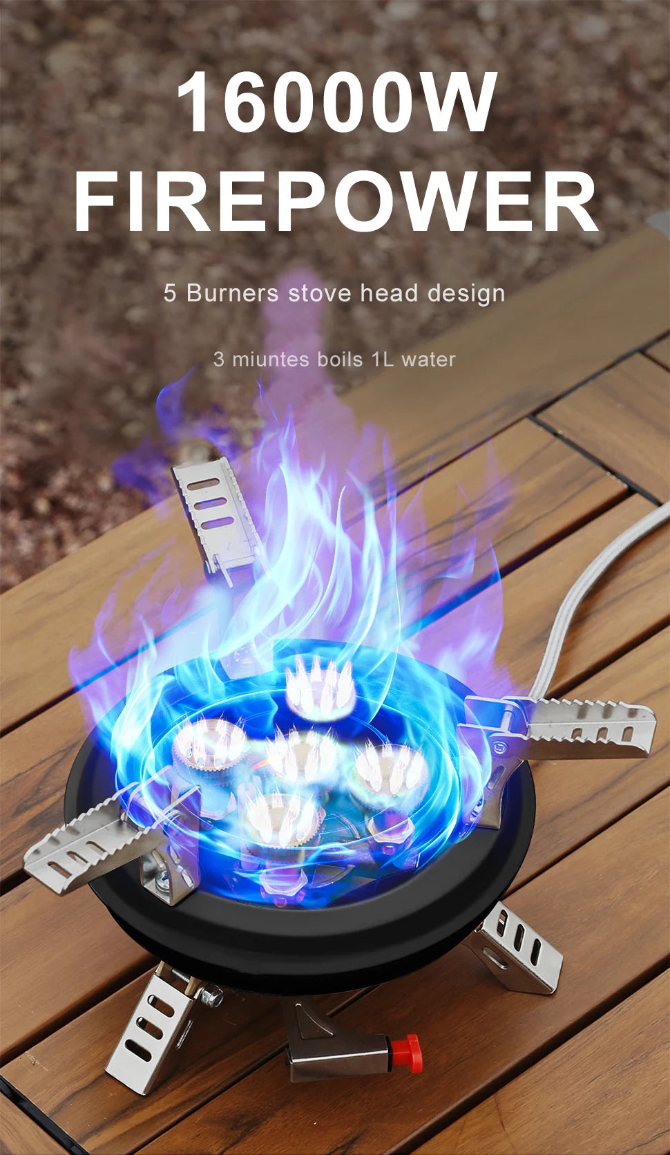 Portable High-Power Camping Gas Stove – Windproof Burner for Outdoor Cooking