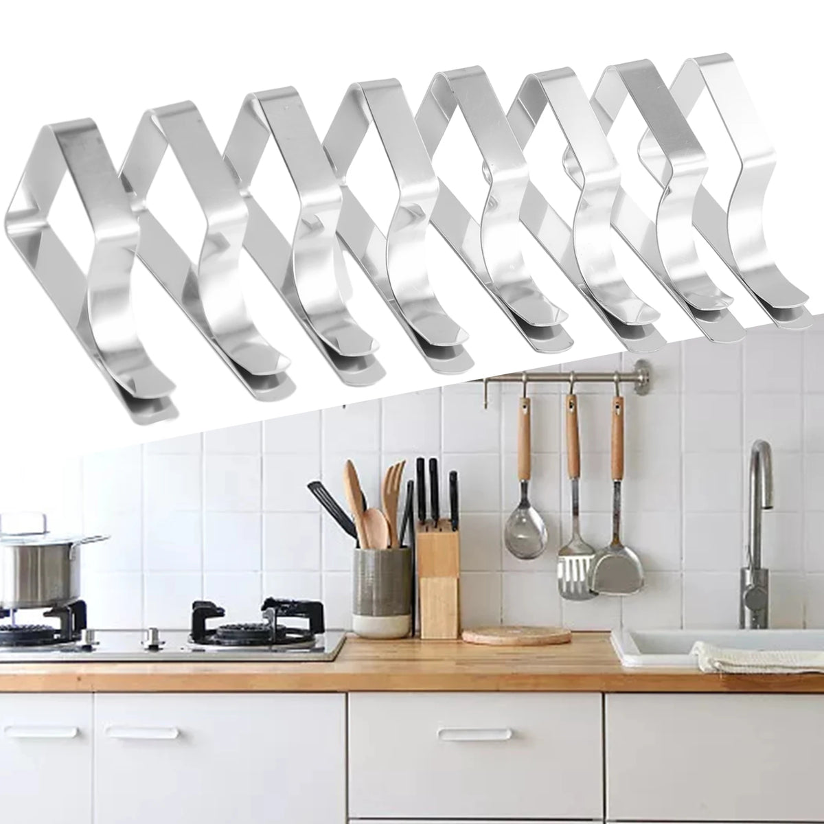 Stainless-Steel Tablecloth Clips – Adjustable Holders for Picnic and Wedding