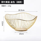 Modern Iron Fruit Basket – Decorative Wire Storage Bowl for Home Kitchen