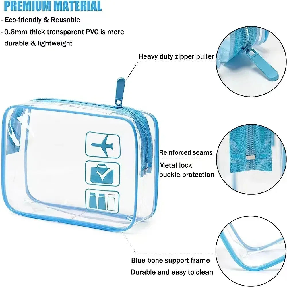 Transparent PVC Travel Toiletry Bag – Waterproof Cosmetic Organizer for Packing