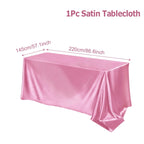 Satin Rectangle Tablecloth – Smooth Solid Color Cover for Wedding Parties