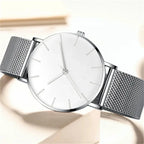 Minimalist Quartz Wristwatch – Slim Mesh Strap for Casual Business Wear